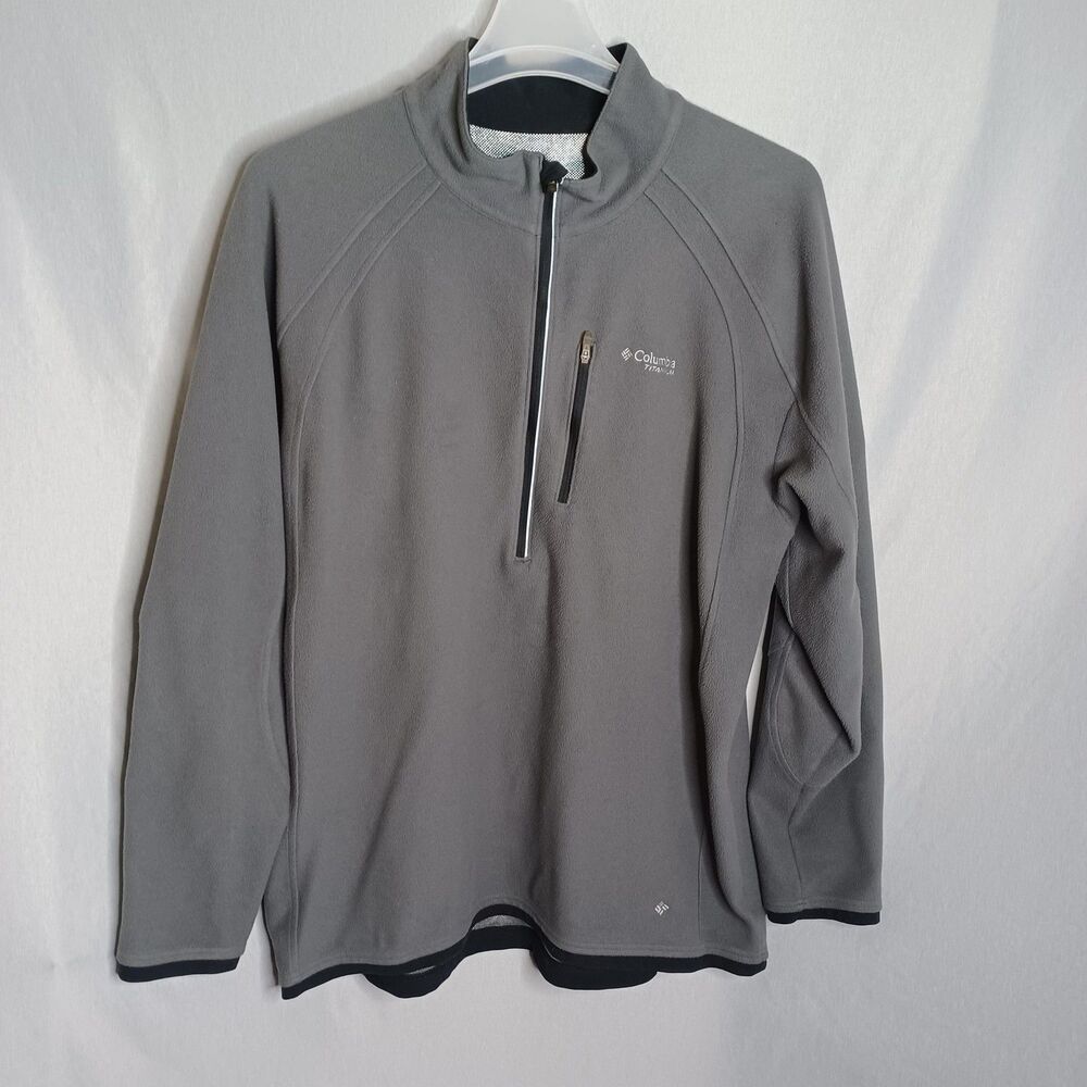 Columbia Sweatshirt Mens 2XL Gray Pullover Omni-Heat Thermal Reflective
